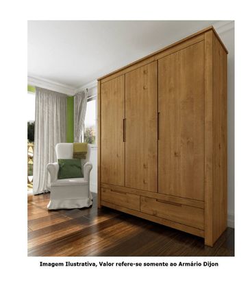 Armario Dijon 3 Portas 2 Gaveta Garapa 115cm - 57413