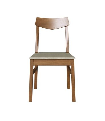 Conjunto 2 Cadeiras Funchal Assento Linho Cinza Base Garapa - 58897