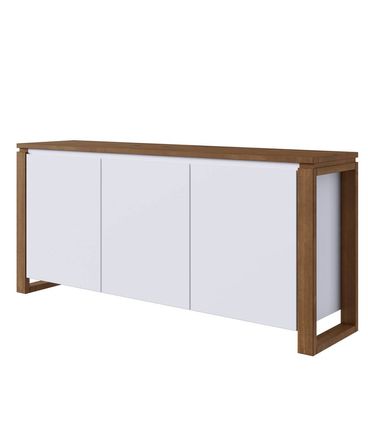 Buffet Kiran 3 Portas Branco com Garapa 140cm - 65300