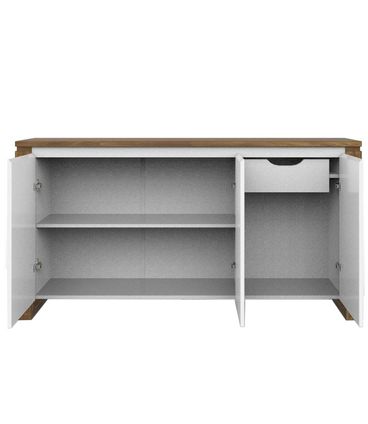 Buffet Kiran 3 Portas Branco com Garapa 140cm - 65300