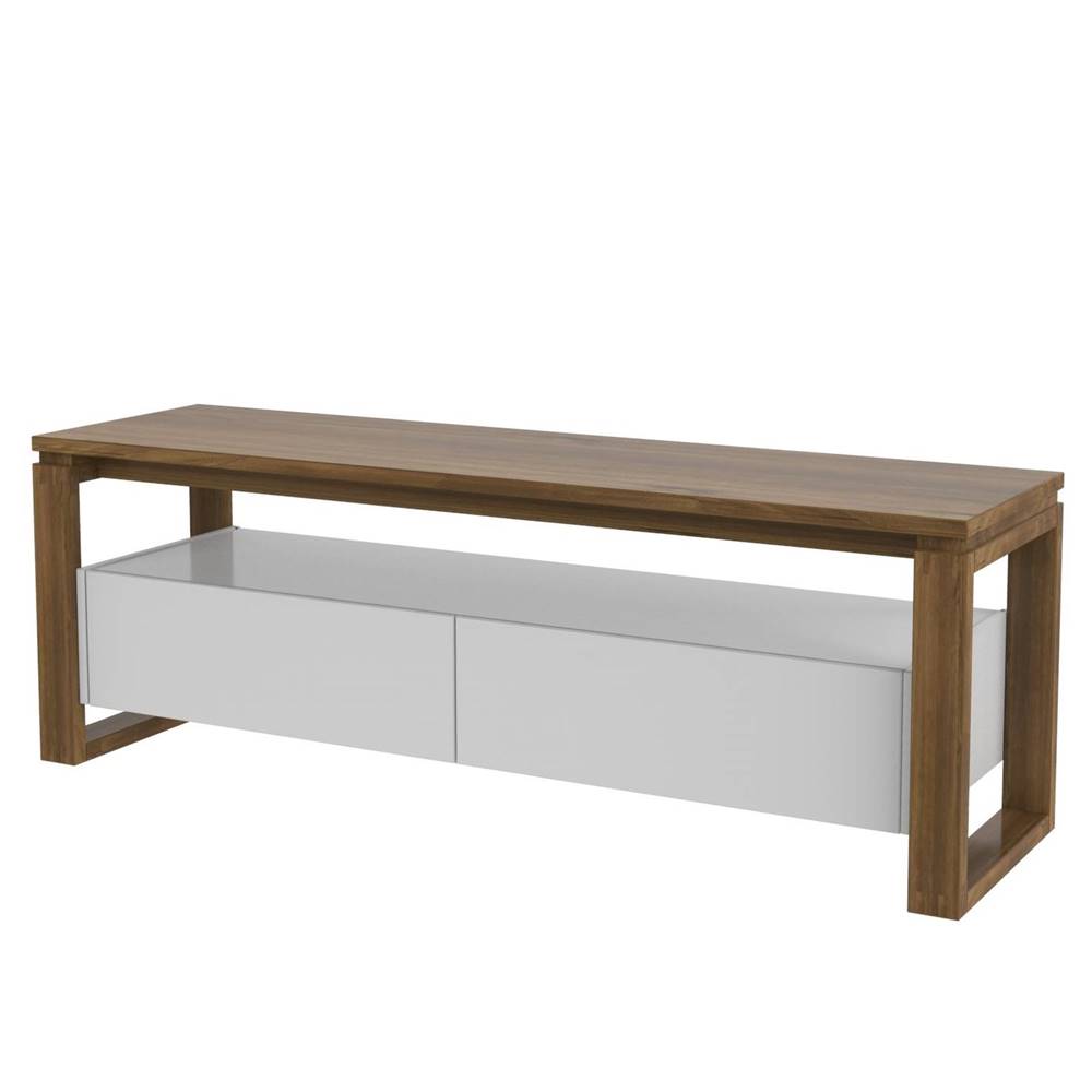 Rack-Kiran-2-Gavetas-Branco-com-Garapa-140cm---65302