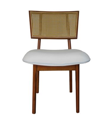 Cadeira Sun Sextavada com Assento Bege e Base Champanhe - 55426