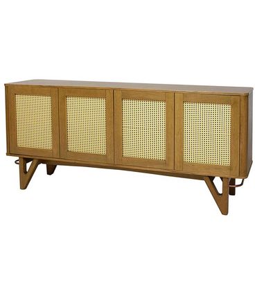 Balcão Syrah 4 Portas cor Mel e Tela Natural 180 cm - 55763