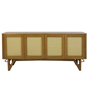 Balcão Syrah 4 Portas cor Mel e Tela Natural 180 cm - 55763