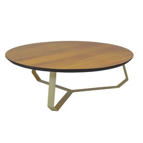 Mesa Centro Liban Alta Tampo Nogueira Base Gold 110 cm - 59168