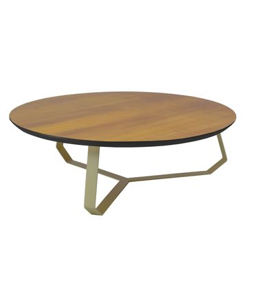 Mesa Centro Liban Alta Tampo Nogueira Base Gold 110 cm - 59168