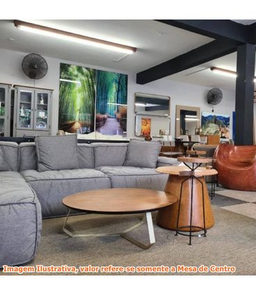 Mesa Centro Liban Alta Tampo Nogueira Base Gold 110 cm - 59168