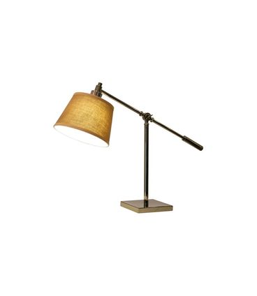 Luminária de Mesa Aroha Aço Cromado Cúpula Linho Marrom 59cm - 65102