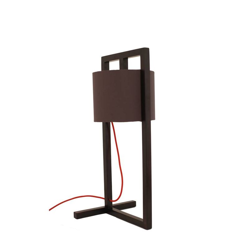 LuminariadeMesaLuangMadeiraEbanizadaCupulaCinza30cm65228