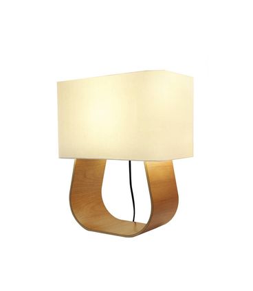 Luminária de Mesa Willy Madeira Jequitibá Natural Cúpula Linho Off White 47cm - 65466