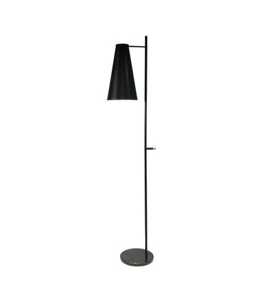 Luminaria de Piso Amber Aço Preto Fosco Cúpula Preta 165cm - 65563