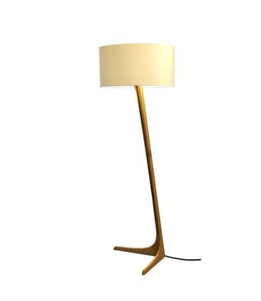 Luminaria de Piso Toddy Jequitiba Natural Cupula Linho Off White 180cm - 65568