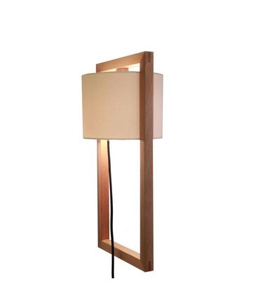 Luminária de Parede Luang Jequitibá Natural Cúpula Linho Off White - 65693