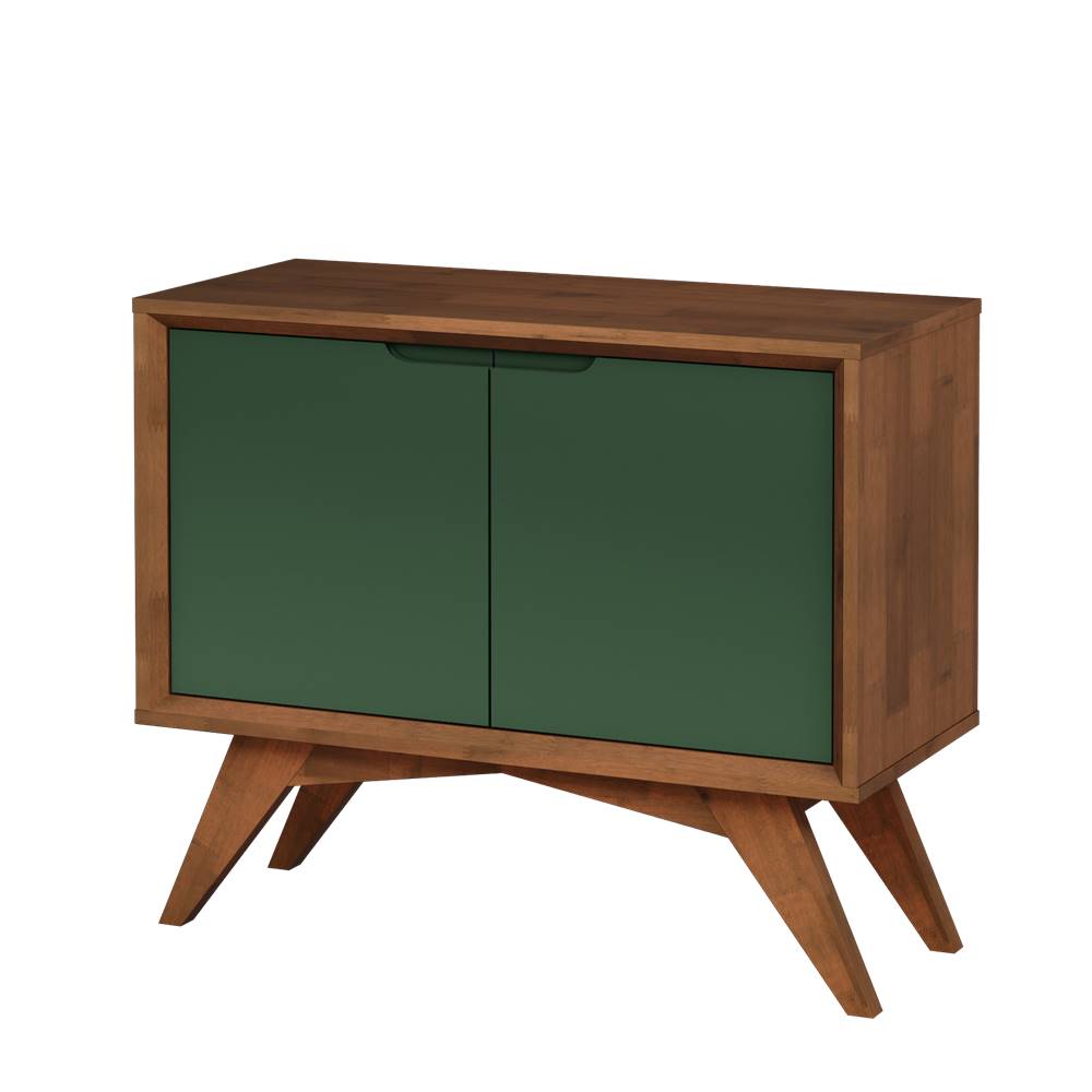 Buffet-Bella-2-Portas-cor-Pinhao-com-Laca-Verde-Musgo-90cm---51476