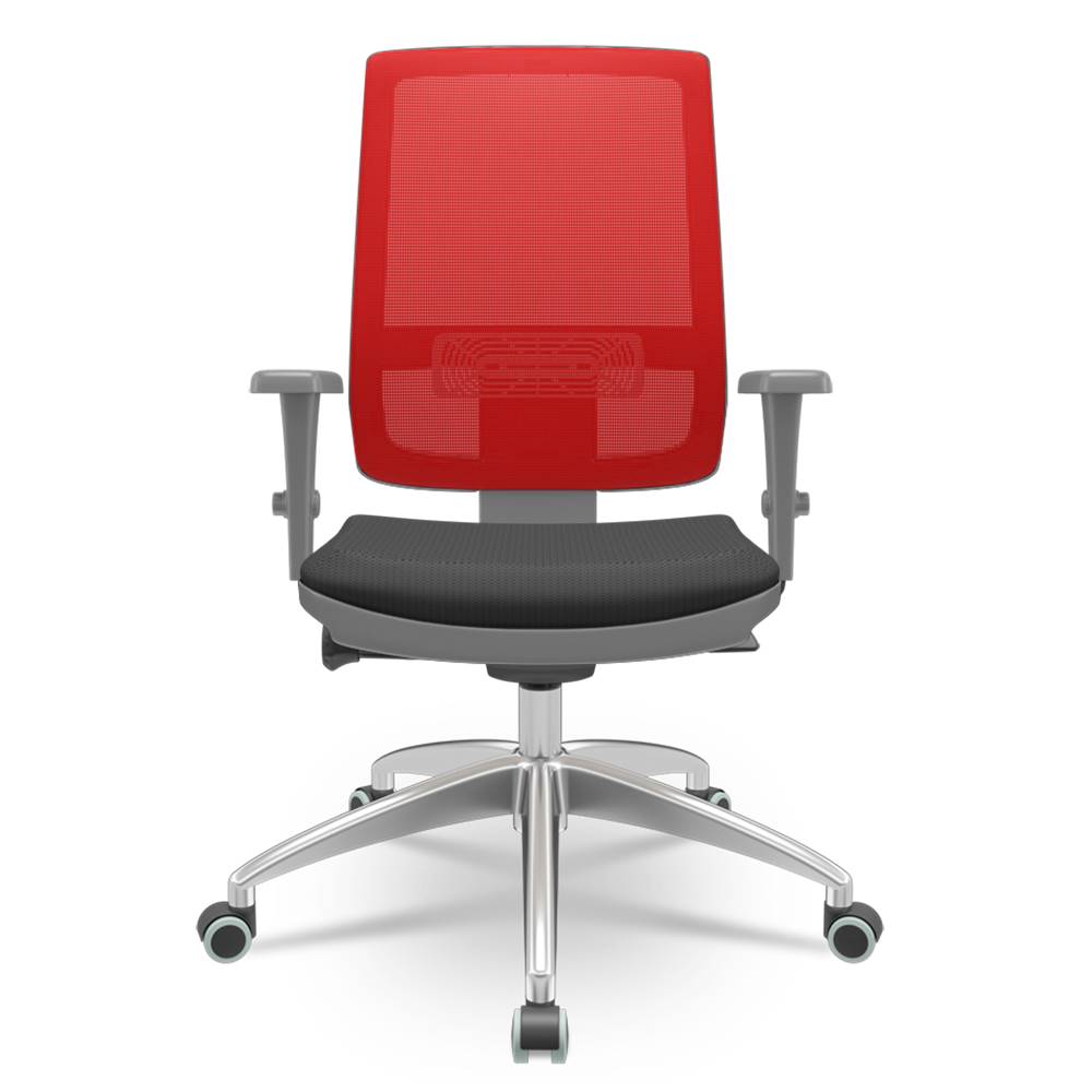 Cadeira-Brizza-Diretor-Grafite-Tela-Vermelho-Assento-Aero-Preto-com-Autocompensador-e-Base-em-Aluminio