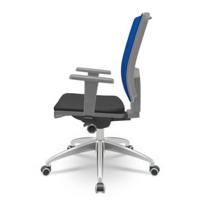 Cadeira Brizza Diretor Grafite Tela Azul Assento Aero Preto com Autocompensador e Base em Alumínio  - 65744
