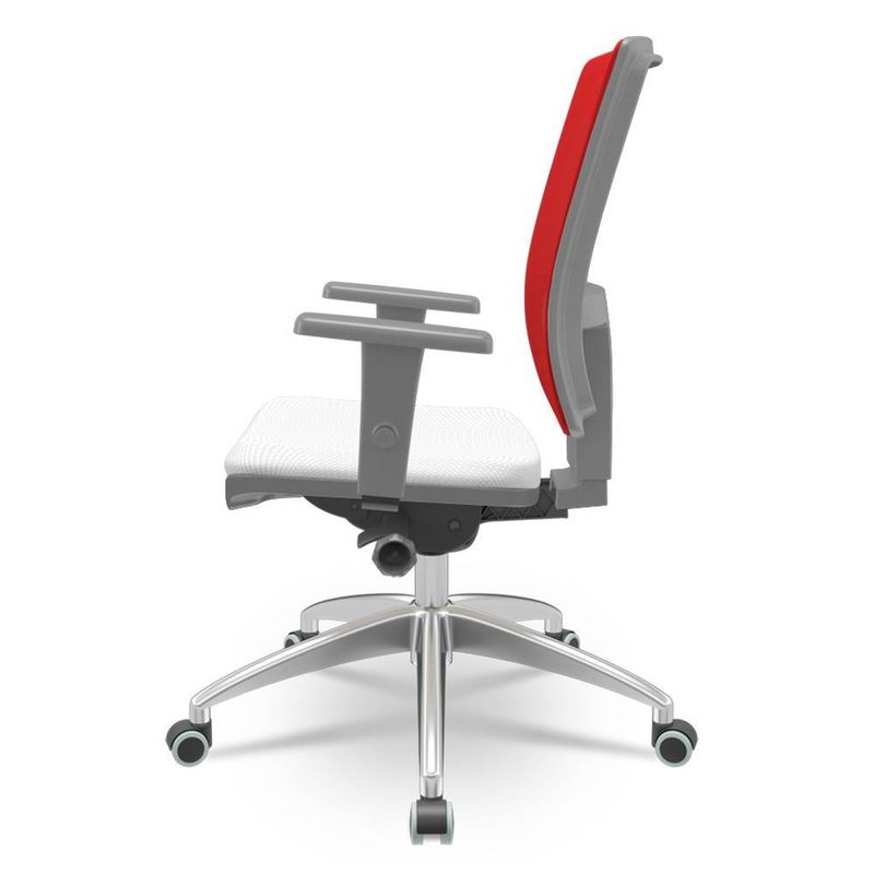CadeiraBrizzaDiretorGrafiteTelaVermelhaAssentoAeroBrancocomAutocompensadoreBaseemAluminio65751