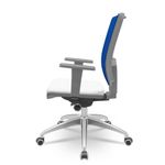 CadeiraBrizzaDiretorGrafiteTelaAzulAssentoAeroBrancocomAutocompensadoreBaseemAluminio