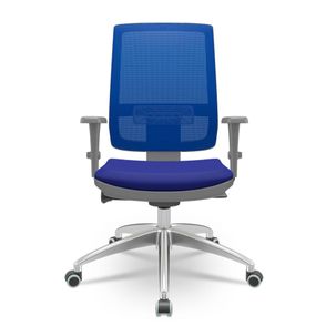 Cadeira Brizza Diretor Grafite Tela Azul com Assento Aero Azul Base Autocompensador Aluminio - 65761