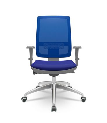 Cadeira Brizza Diretor Grafite Tela Azul com Assento Aero Azul Base Autocompensador Aluminio - 65761