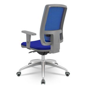 Cadeira Brizza Diretor Grafite Tela Azul com Assento Aero Azul Base Autocompensador Aluminio - 65761