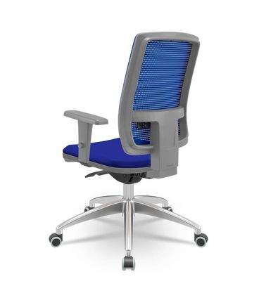 Cadeira Brizza Diretor Grafite Tela Azul com Assento Aero Azul Base Autocompensador Aluminio - 65761
