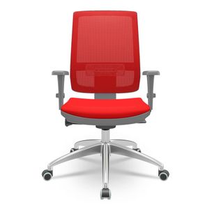 Cadeira Brizza Diretor Grafite Tela Vermelha com Assento Aero Vermelho Base Autocompensador Aluminio - 65765