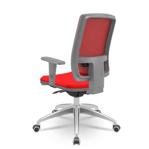 Cadeira Brizza Diretor Grafite Tela Vermelha com Assento Aero Vermelho Base Autocompensador Aluminio - 65765