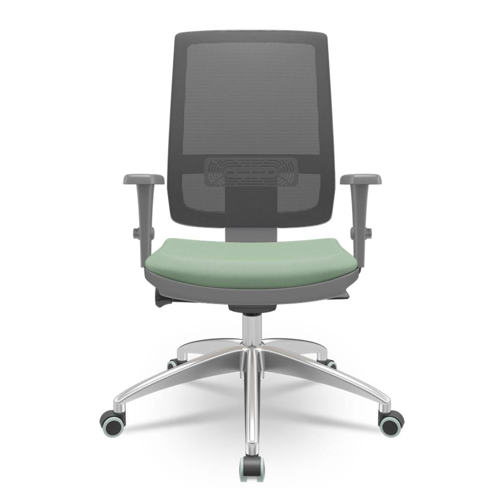 Cadeira-Brizza-Diretor-Grafite-Tela-Preta-com-Assento-Vinil-Verde-Base-Autocompensador-Aluminio---65798