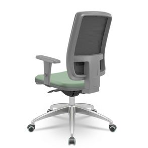 Cadeira Brizza Diretor Grafite Tela Preta com Assento Vinil Verde Base Autocompensador Aluminio - 65798