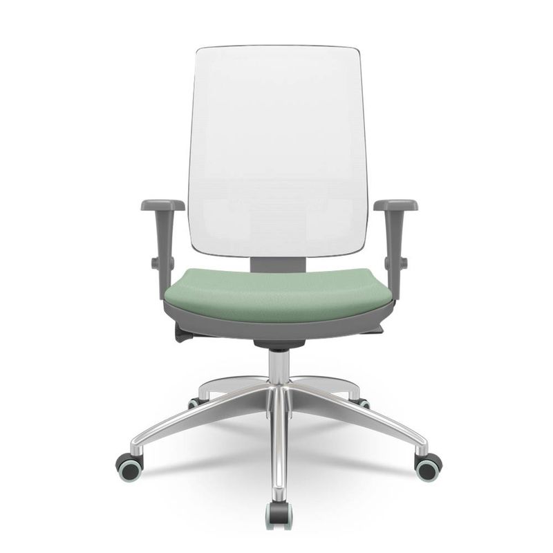 CadeiraBrizzaDiretorGrafiteTelaBrancacomAssentoVinilVerdeBaseAutocompensadorAluminio65802