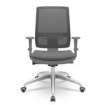 CadeiraBrizzaDiretorGrafiteTelaPretacomAssentoPoliesterCinzaBaseAutocompensadorAluminio65808