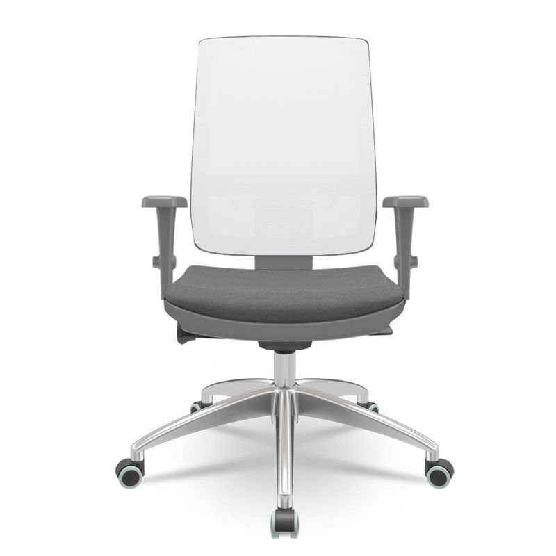 CadeiraBrizzaDiretorGrafiteTelaBrancacomAssentoPoliesterCinzaBaseAutocompensadorAluminio65813