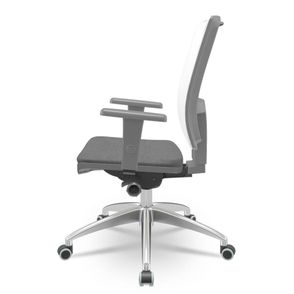 Cadeira Brizza Diretor Grafite Tela Branca com Assento Poliester Cinza Base Autocompensador Aluminio - 65813
