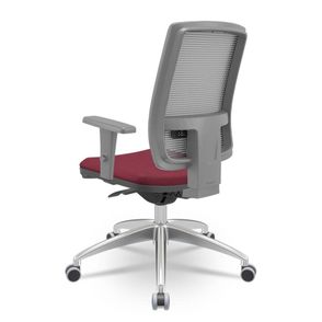 Cadeira Brizza Diretor Grafite Tela Cinza com Assento Poliester Vinho Base Autocompensador Aluminio - 65822