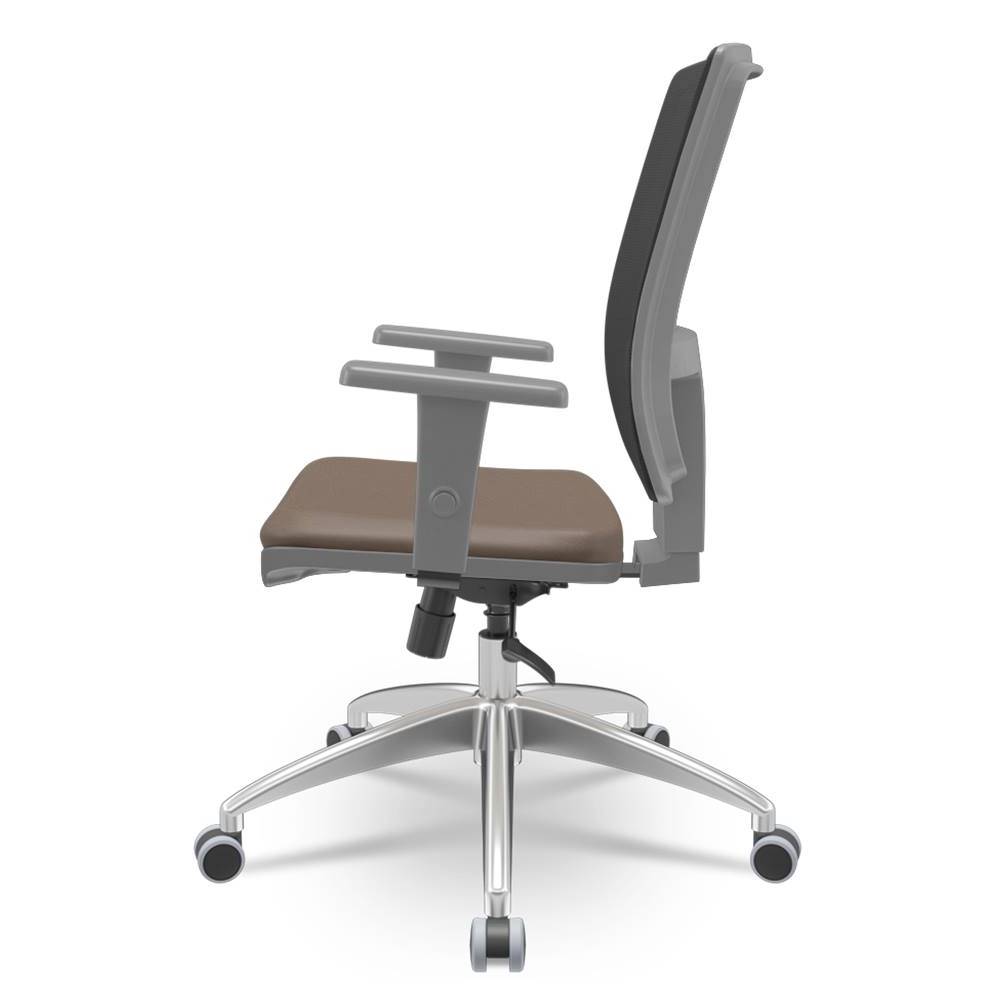 Cadeira-Brizza-Diretor-Grafite-Tela-Preta-Assento-Vinil-Marrom-Base-RelaxPlax-Aluminio---65900-