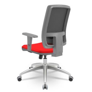 Cadeira Brizza Diretor Grafite Tela Preta Assento Aero Vermelho Base RelaxPlax Aluminio - 65891