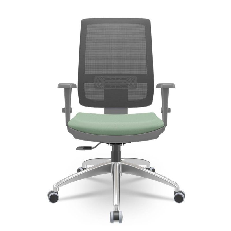 CadeiraBrizzaDiretorGrafiteTelaPretaAssentoVinilVerdeBaseRelaxPlaxAluminio65904