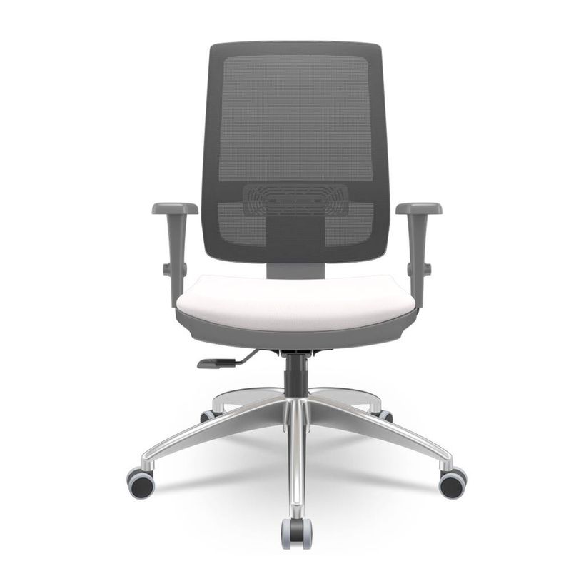 CadeiraBrizzaDiretorGrafiteTelaPretaAssentoVinilEcoBrancoBaseRelaxPlaxAluminio65905