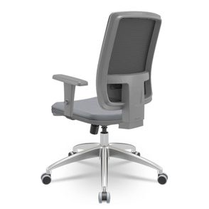 Cadeira Brizza Diretor Grafite Tela Preta Assento Poliester Cinza Base RelaxPlax Aluminio - 65906