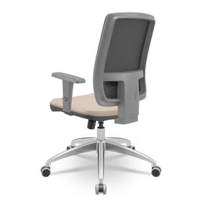 Cadeira Brizza Diretor Grafite Tela Preta Assento Poliester Fendi Base RelaxPlax Aluminio  - 65907