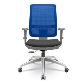Cadeira Brizza Diretor Grafite Tela Azul Assento Aero Preto Base RelaxPlax Alumínio - 65944