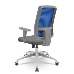 Cadeira Brizza Diretor Grafite Tela Azul Assento Poliester Cinza Base RelaxPlax Aluminio  - 65960