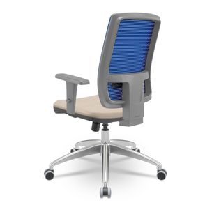Cadeira Brizza Diretor Grafite Tela Azul Assento Poliester Fendi Base RelaxPlax Aluminio - 65963
