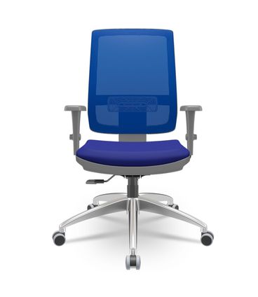 Cadeira Brizza Diretor Grafite Tela Azul Assento Aero Azul Base RelaxPlax Alumínio - 65946