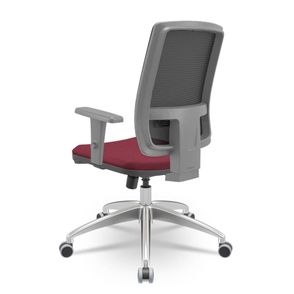 Cadeira Brizza Diretor Grafite Tela Preta Assento Poliester Vinho Base RelaxPlax Alumínio - 65908