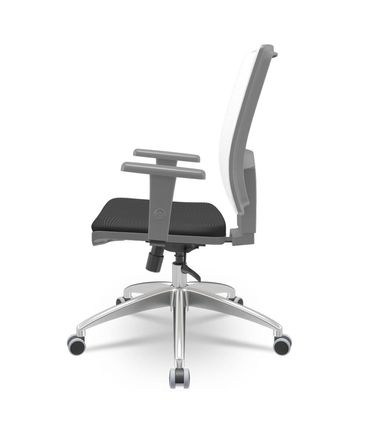 Cadeira Brizza Diretor Grafite Tela Branca Assento Aero Preto Base RelaxPlax Alumínio - 65984