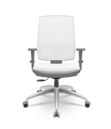 Cadeira Brizza Diretor Grafite Tela Branca Assento Aero Branco Base RelaxPlax Alumínio - 65985
