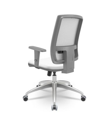 Cadeira Brizza Diretor Grafite Tela Branca Assento Aero Branco Base RelaxPlax Alumínio - 65985