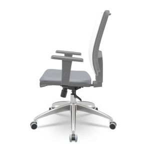 Cadeira Brizza Diretor Grafite Tela Branca Assento Poliester Cinza Base RelaxPlax Aluminio  - 66002